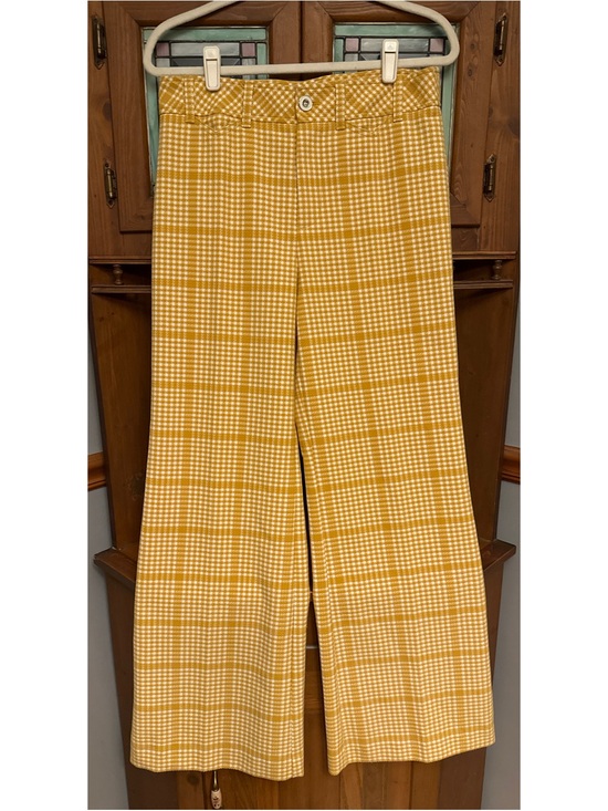 Anthropologie Pants - Anthropologie Maeve  yellow and white gingham plaid trousers .8
